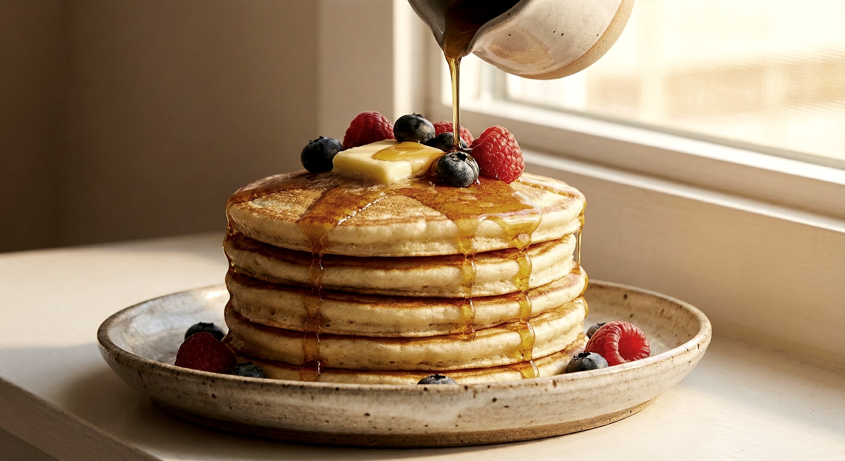 Simple buttermilk pancakes